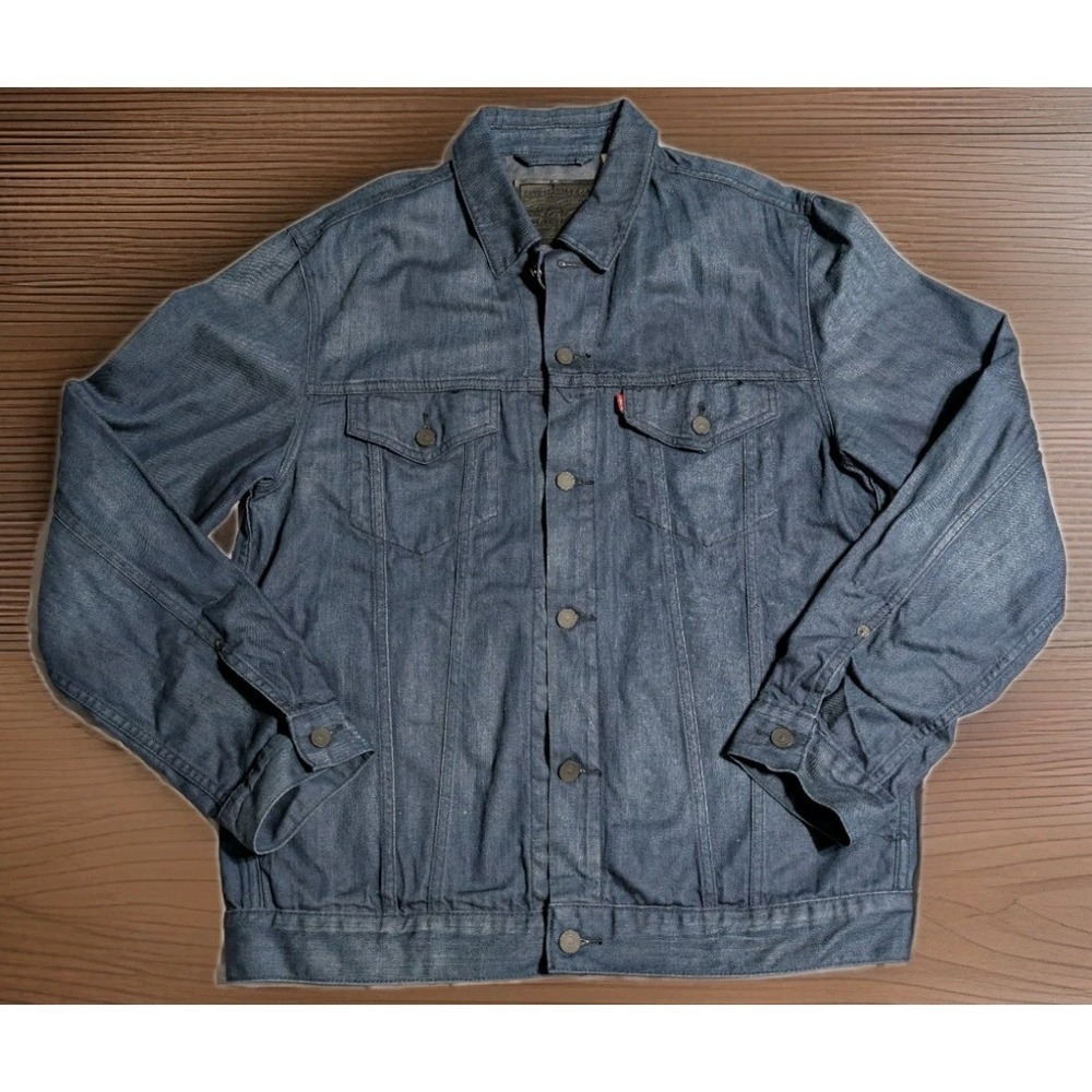 Levis Trucker Denim‎ Jacket Mens XL Blue Button Front Jean Jacket Levi Strauss
